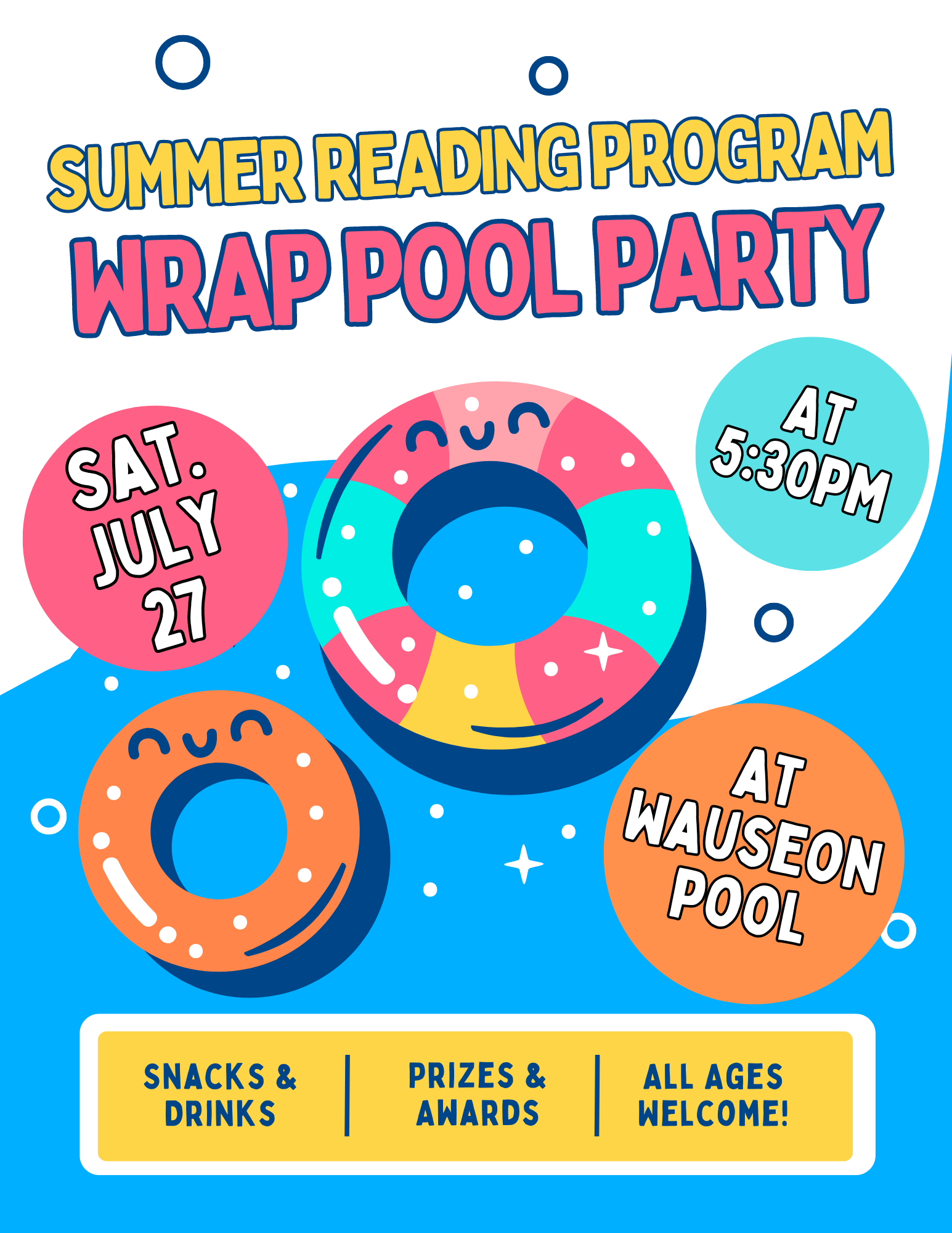 Summer Reading Pool Party flyer