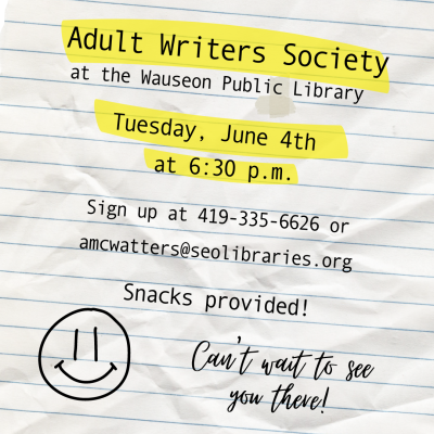 Adult Writer's Society - Infographic with a smiley face