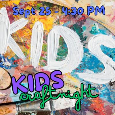 kids craft night graphic