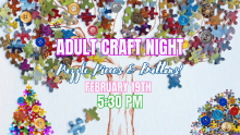 Adult Craft Night Puzzle Pieces & Buttons February 19th 5:30 PM